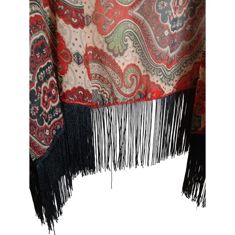 Simonetta fringed Kimono, cover-up Chiffon One size E